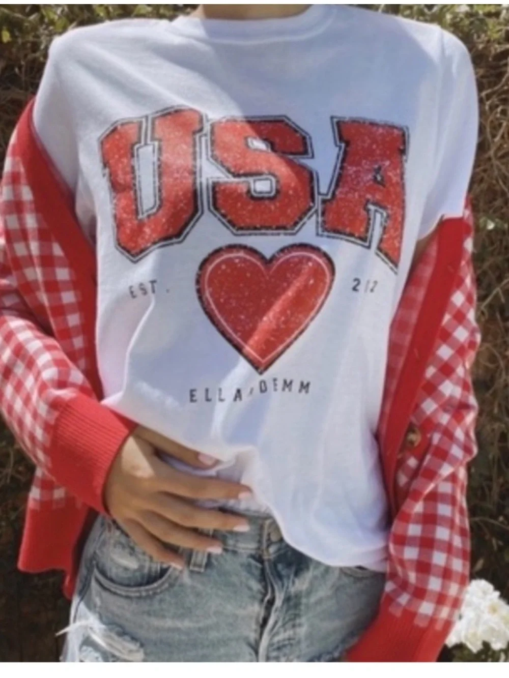 ELL and Emm | Tee | USA Heart Tee